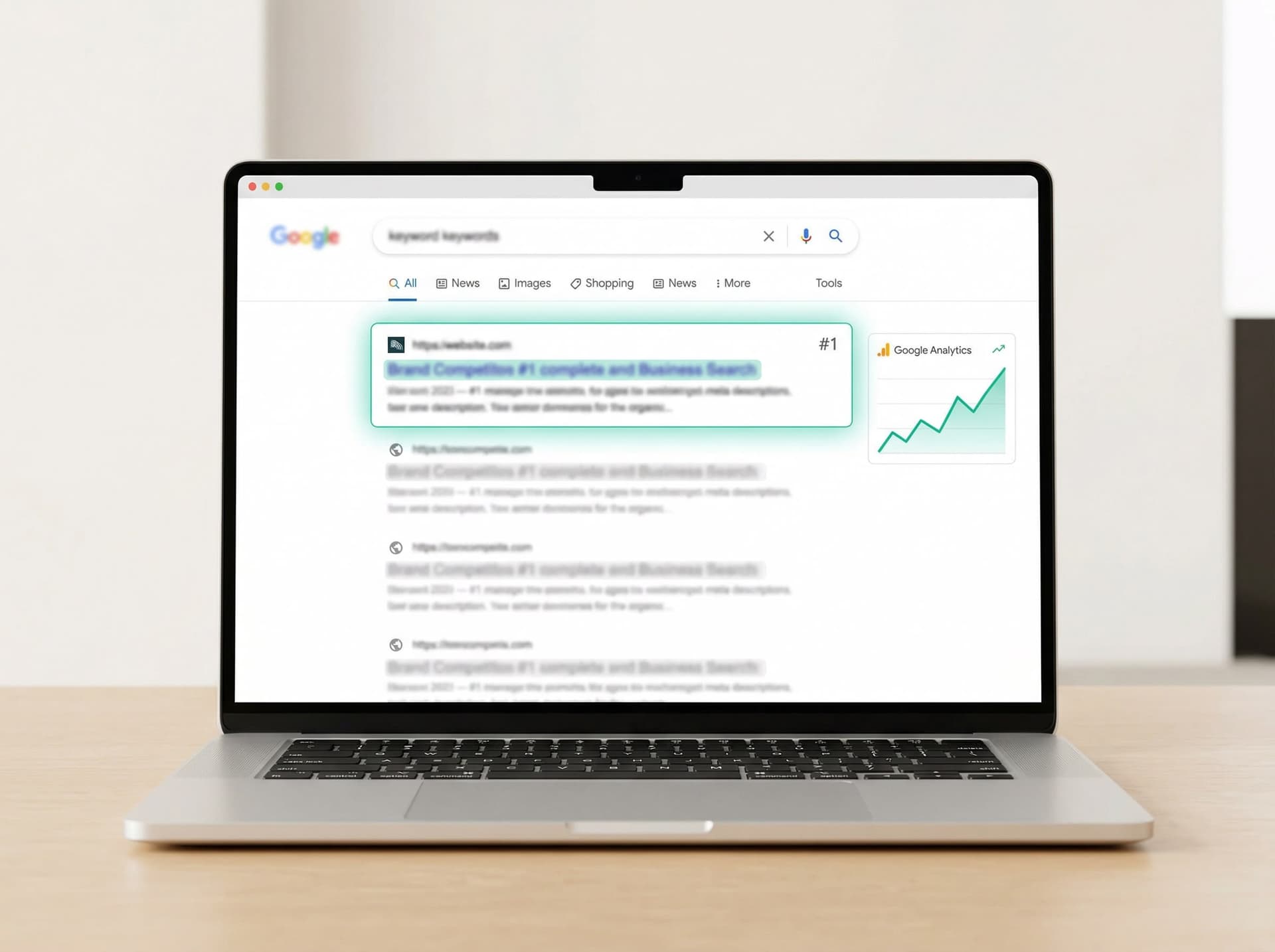Google search results showing Webknown content ranking on page one